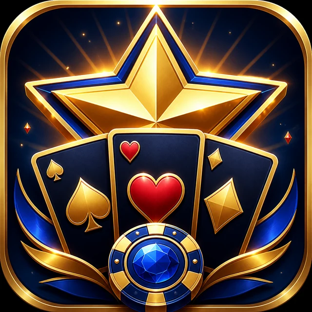 Original editorial icon showing a gold star, three cards and a blue game chip